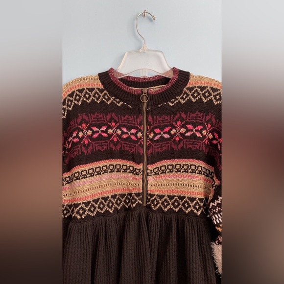 Free People Black Metallic Cabin Fever Fair Isle Sweater - Picture 6 of 9
